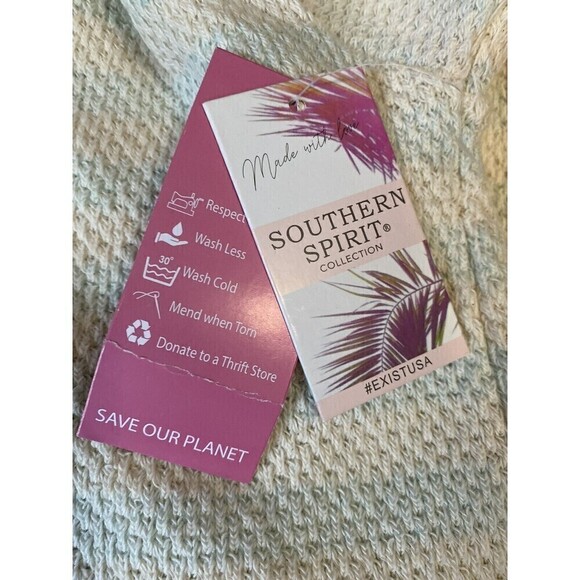 Southern Spirit Women Striped Pullover Hoodie Size XS Raw V Neck Tassels NEW - Picture 6 of 10